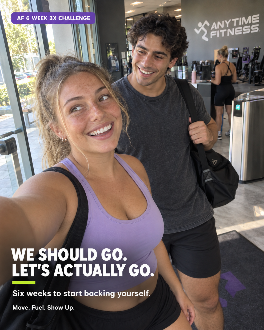 Two friends getting started at Anytime Fitness