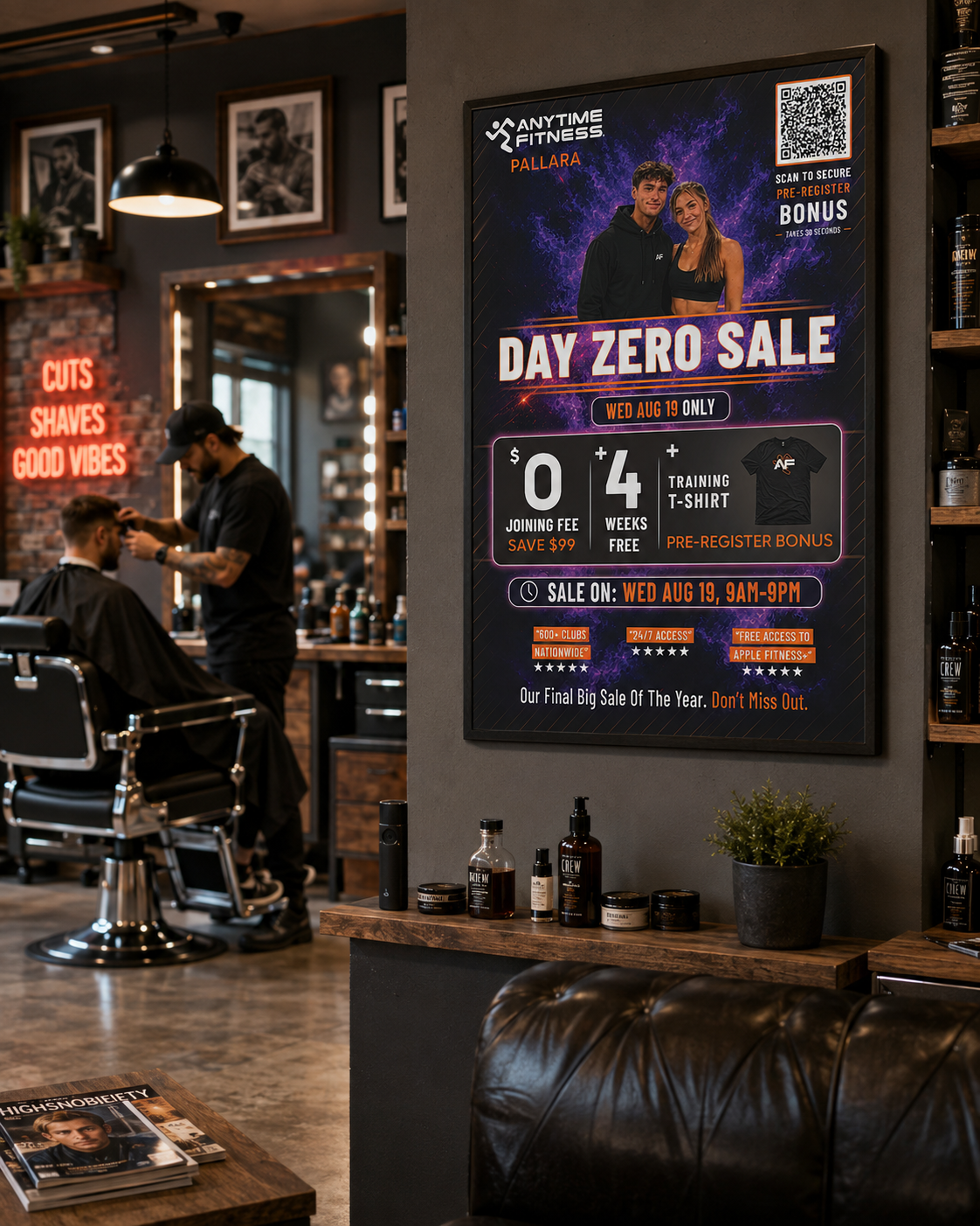 Day Zero poster shown in a local business